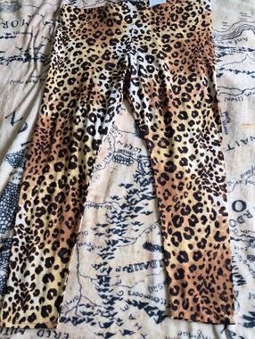 NWT MixIt Size XL Knit Leggings Full Length Leopard Print